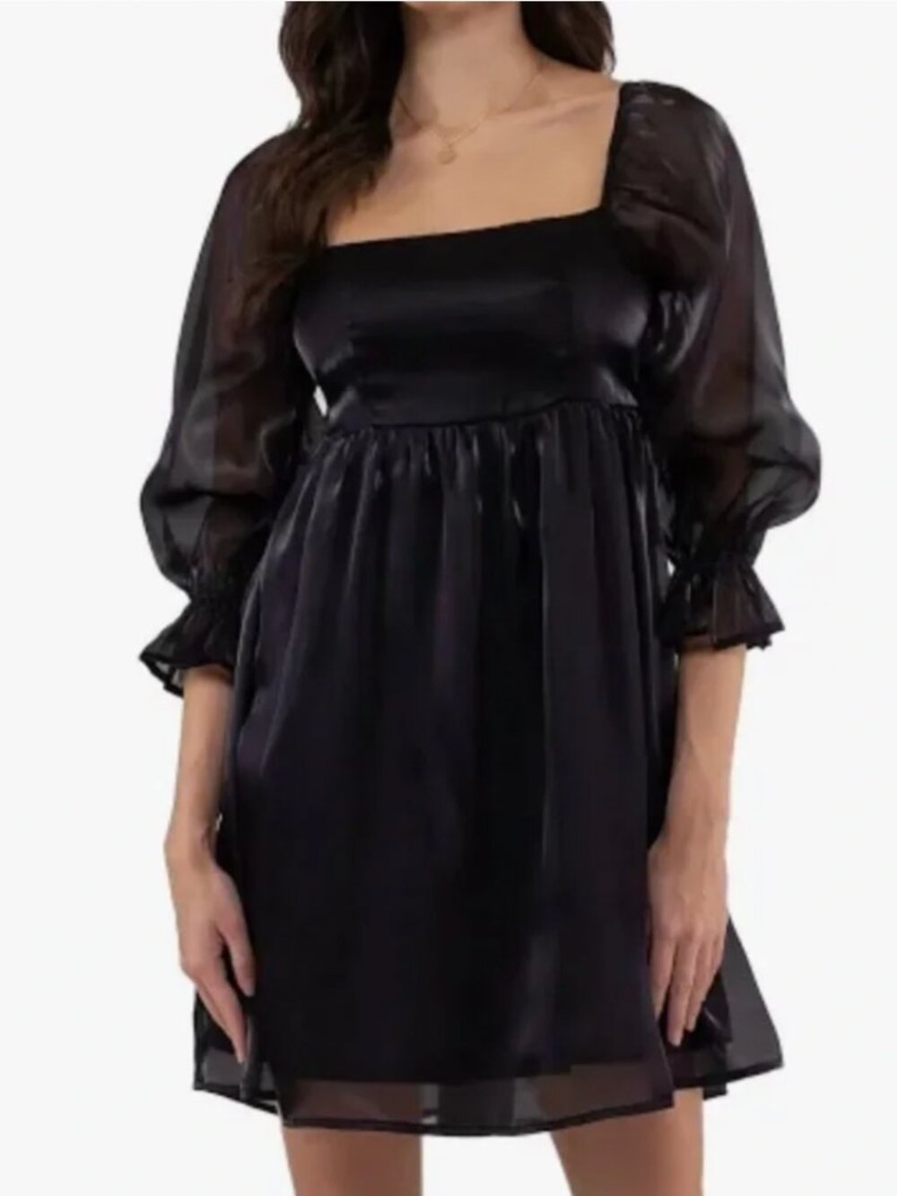 Black Sheer Babydoll Dress